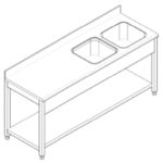 Work top table with right side sink 1500 x 700 x 900 mm