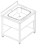 Single bowl sink 700 x 700 x 900 mm