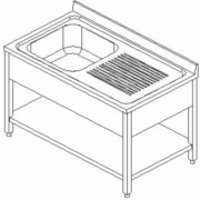 Single left side bowl sink 1000 x 700 x 900 mm